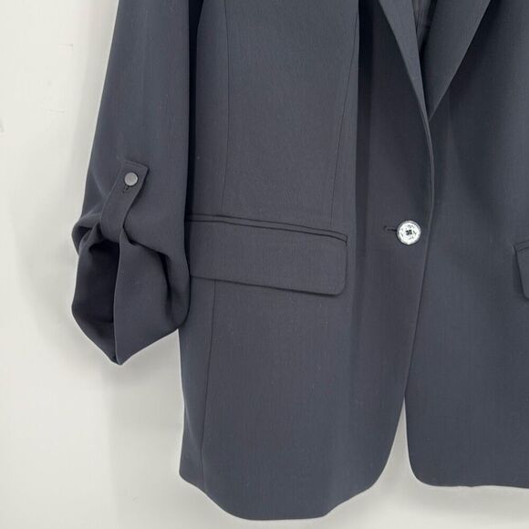 Anthropologie Maeve Roll-Sleeve Blazer Notched Collar Black‎ 24W NWOT - Picture 8 of 16